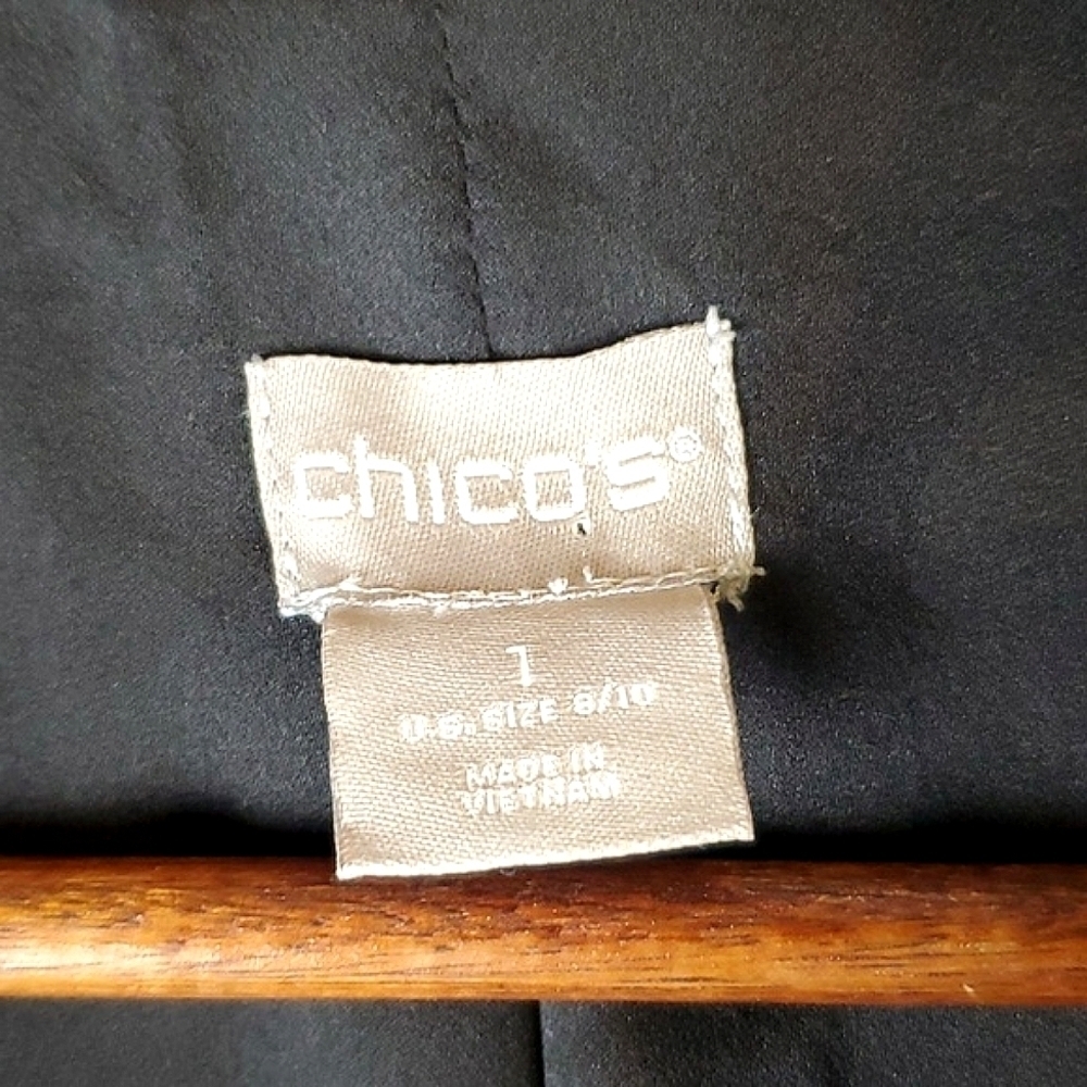 Chico's Black and Pink Floral Blazer‎ Jacket - Picture 6 of 9